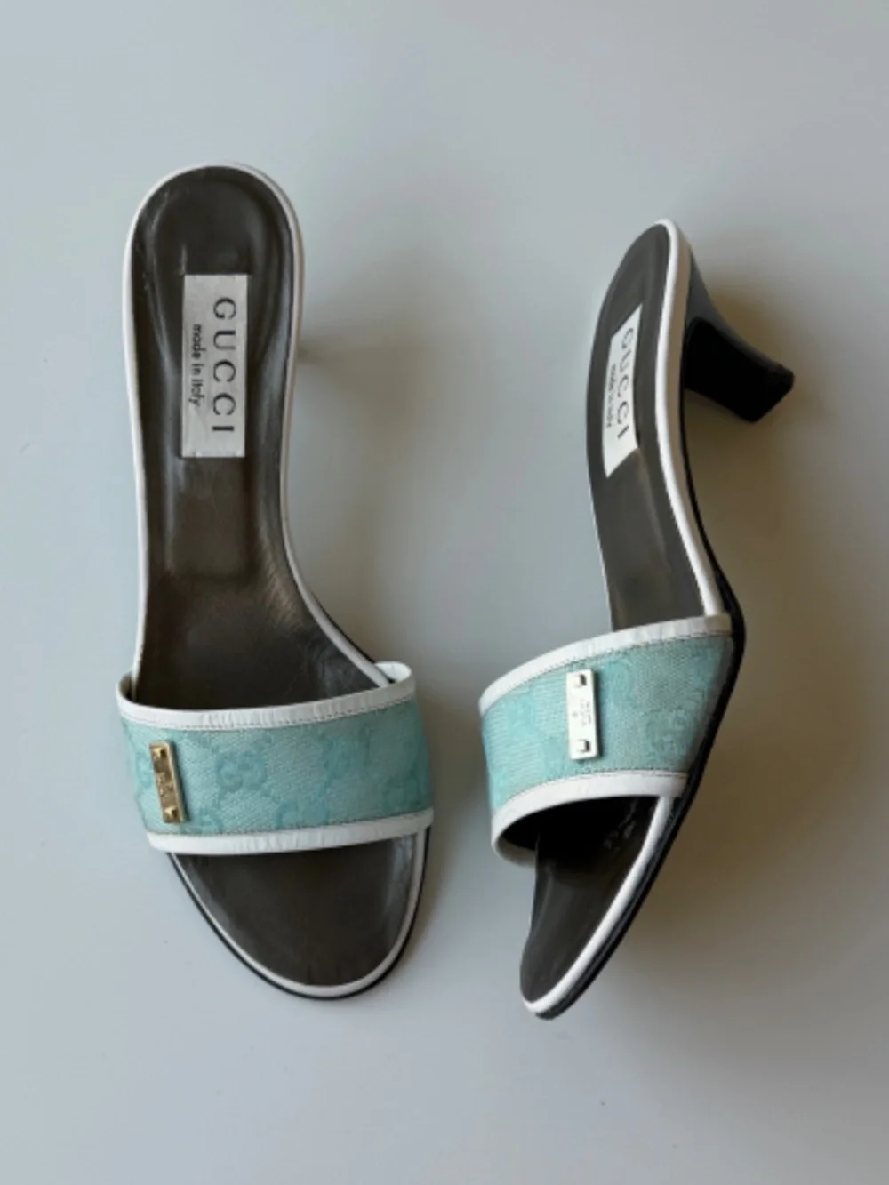 Vintage Gucci by Tom Ford GG monogram kitten heel slide mules, IT 38